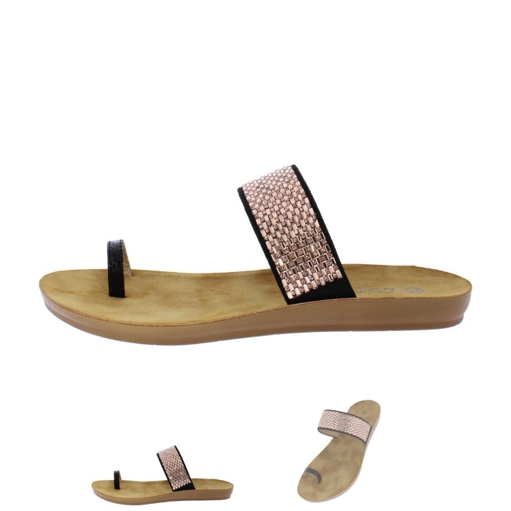 LAST 1! Rose Gold Embellished Sandal - Picture 5 of 6